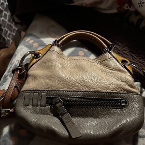 orYANY Two-Tone Crossbody Bag - Beige and Gray